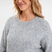 Pull col rond manches longues gris femme