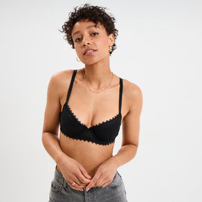 soutien gorge corbeille padde dentelle noir femme Soutien-gorge corbeille paddé dentelle noir femme
