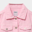 Veste boutonn&eacute;e coton rose fille