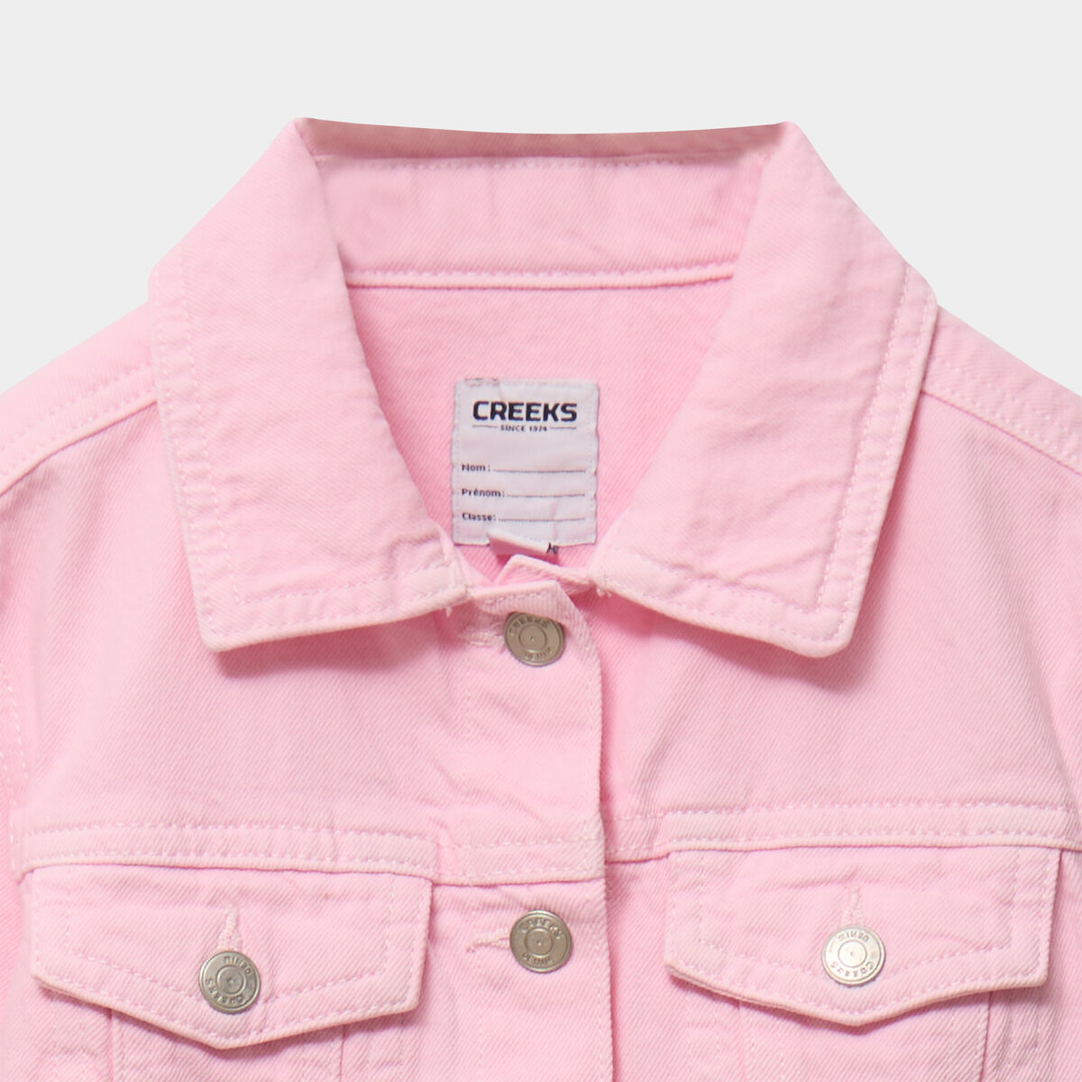 Veste boutonn&eacute;e coton rose fille