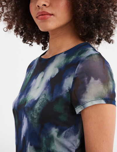 T-shirt résille Liberto violet femme
