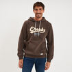 Sweat hoodie 1 poche et capuche marron chocolat homme