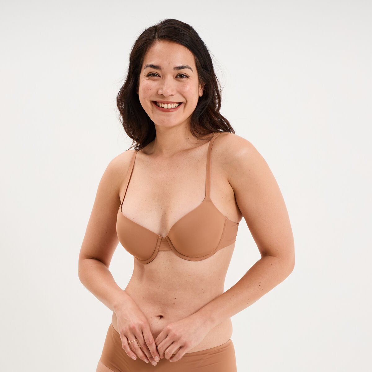 Soutien-gorge corbeille padd&eacute; microfibre vieux rose femme