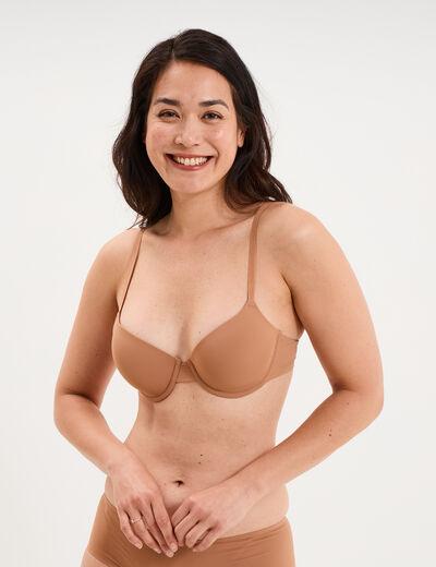 Soutien-gorge corbeille padd&eacute; microfibre vieux rose femme