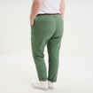 Pantalon chino taille haute coton vert kaki femme grande taille