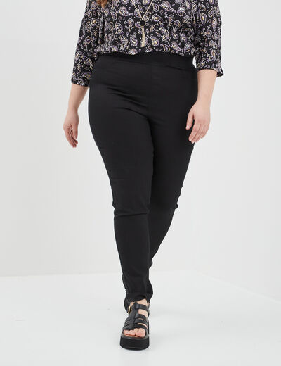 Jegging taille élastiquée grande taille noir femme grande taille