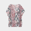 T-shirt col en V manches courtes ecru femme grande taille