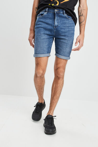 Bermuda slim en jean denim triple stone homme
