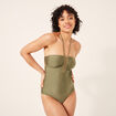 Maillot de bain une pièce détail crochet vert kaki femme