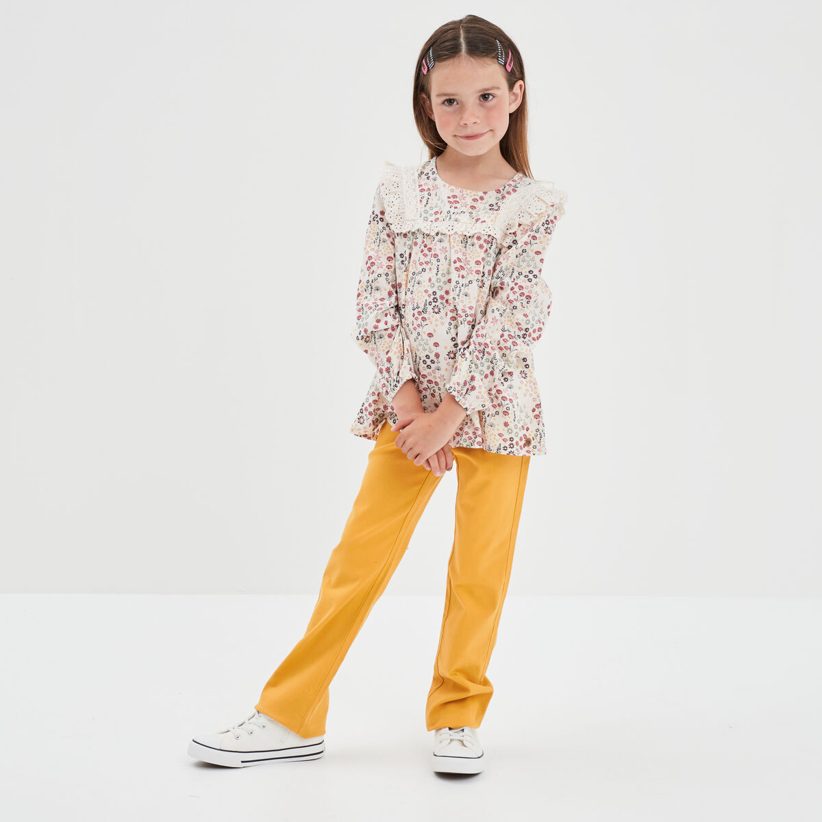 Tennis montantes en toile Creeks blanc fille