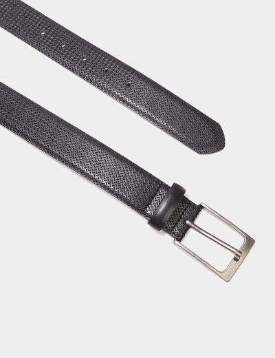 Ceinture embossée noir homme