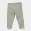 Legging doublé coton vert kaki bébé fille