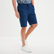 Bermuda chino à coulisse lin mélangé bleu roi homme