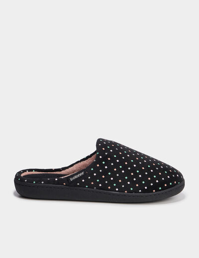 Chaussons mules Isotoner vert anis femme