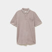 Polo manches courtes coupe droite gris homme