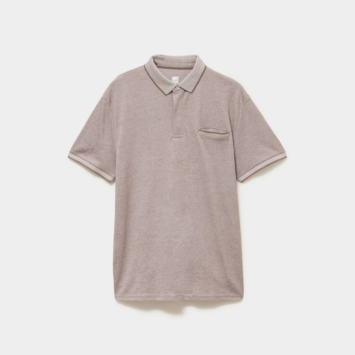 Polo manches courtes coupe droite gris homme