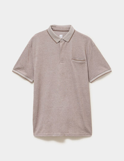 Polo manches courtes coupe droite gris homme