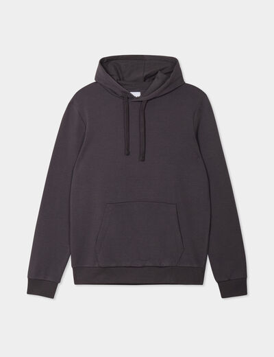 Sweat molleton à capuche hoodie gris foncé homme
