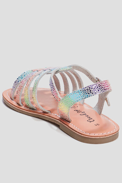 Sandales irisées en cuir Creeks multicolore fille