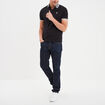 Polo coton stretch droit manches courtes noir homme