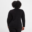 Pull effet 2-en-1 manches 3/4 noir femme grande taille