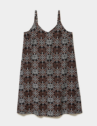 Robe longue fluide &agrave; fines bretelles noir femme grande taille