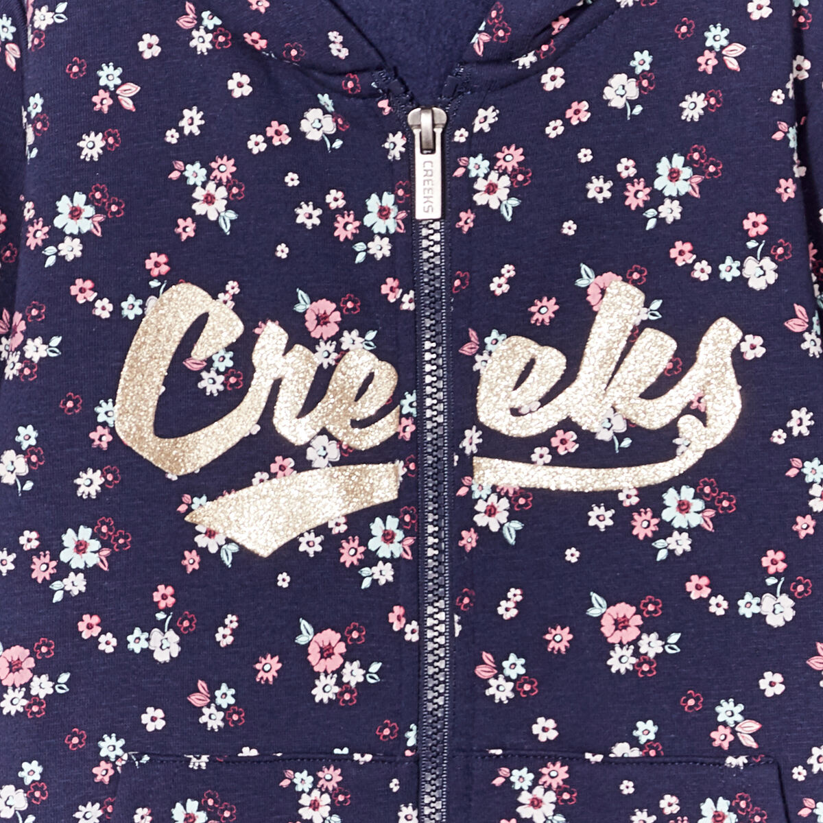Sweat zippé à capuche Creeks bleu marine fille