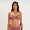 Soutien-gorge embo&icirc;tant padd&eacute; dentelle vieux rose femme