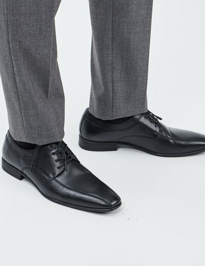 Derbies à bouts carrés noir homme
