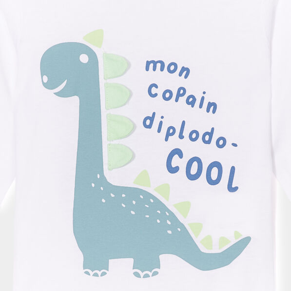 T-shirt manches longues coton blanc bébé garçon