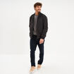 Blouson d&eacute;perlant col montant noir homme