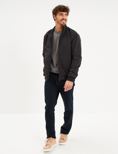 Blouson d&eacute;perlant col montant noir homme