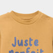Sweat molletonn&eacute; &eacute;paule boutonn&eacute;e jaune moutarde b&eacute;b&eacute; gar&ccedil;on