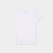 T-shirt col en V manches courtes coton blanc femme grande taille