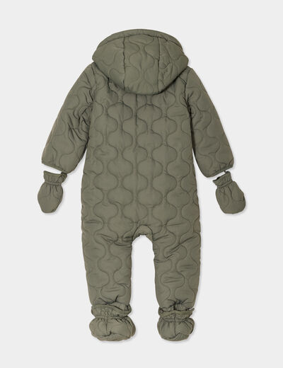 Combinaison pilote doublée à capuche vert kaki bébé garçon