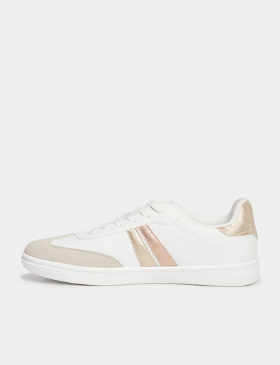 Tennis basses à lacets blanc femme
