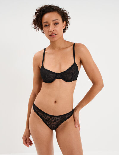 Soutien-gorge embo&icirc;tant dentelle noir femme