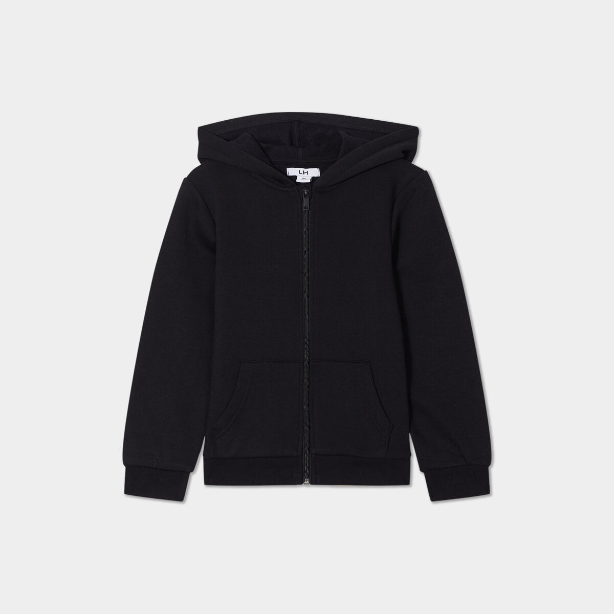 Sweat &agrave; capuche zipp&eacute; noir fille