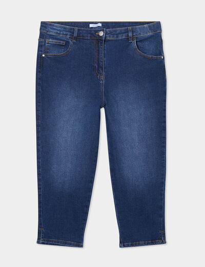 Jeans corsaire slim taille haute denim stone femme grande taille