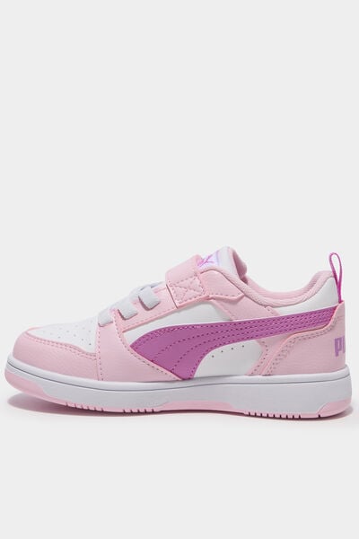 Tennis scratchs &agrave; lacets Puma Rebound V6 rose clair fille
