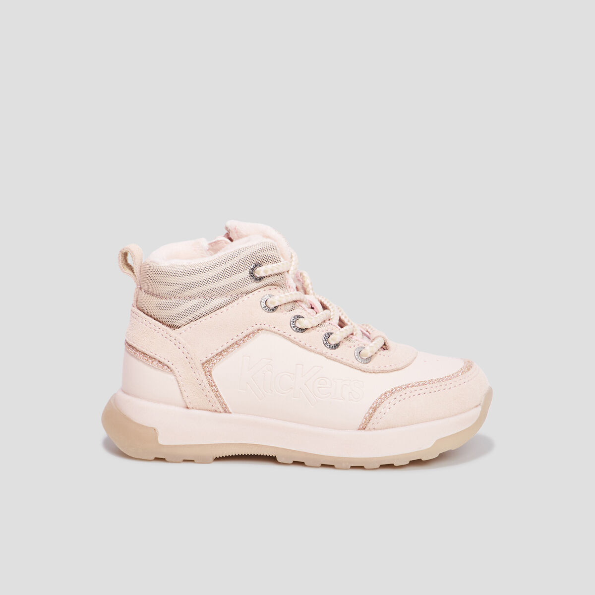 Bottines à lacets Kickers Fauna rose fille