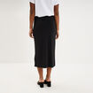 Jupe longue portefeuille stretch noir femme