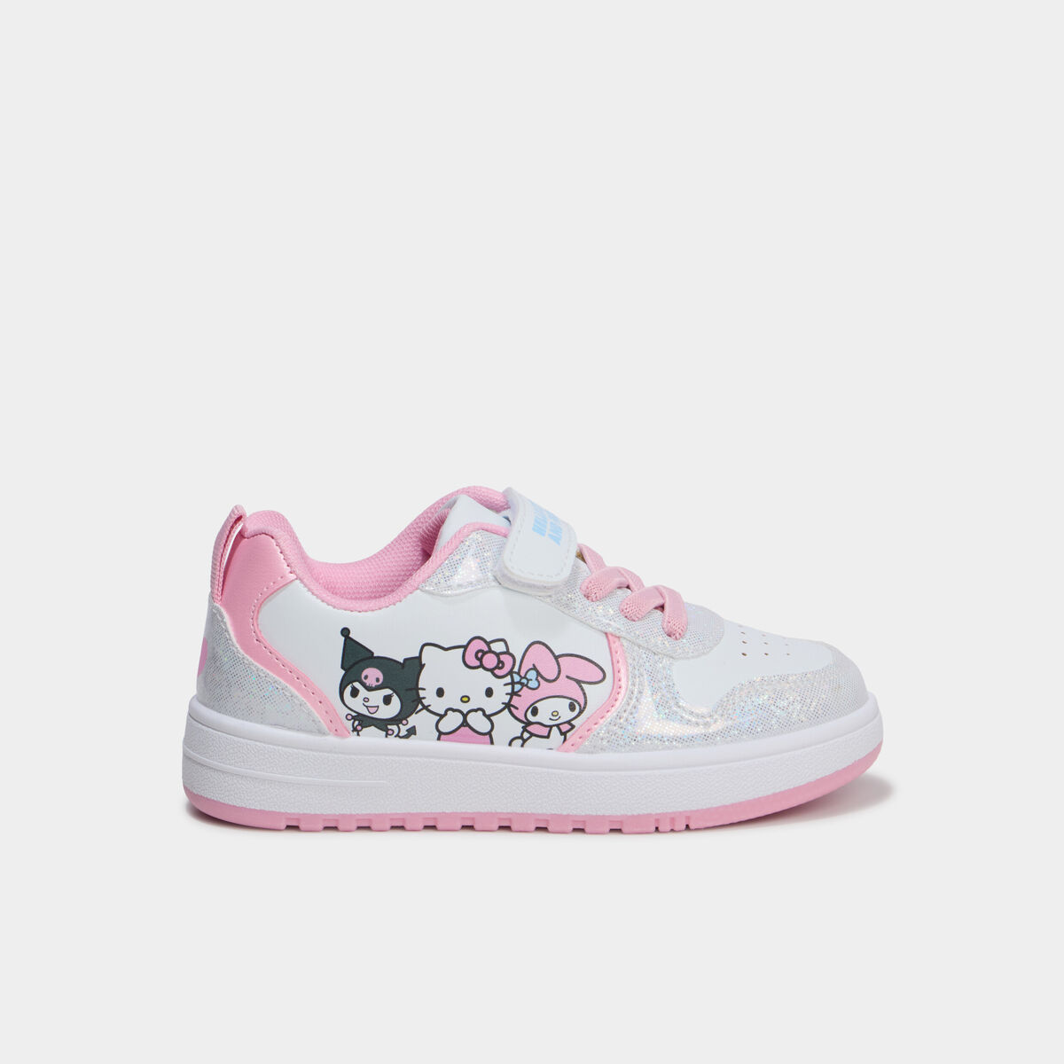 Tennis basses &agrave; scratchs Hello Kitty blanc fille