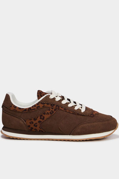 Baskets su&eacute;dine &agrave; lacets multicolore femme