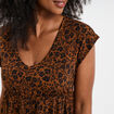 Robe patineuse manches courtes camel femme