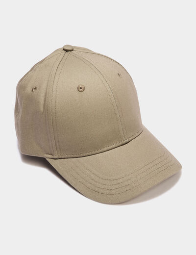 Casquette unie en coton vert kaki garçon