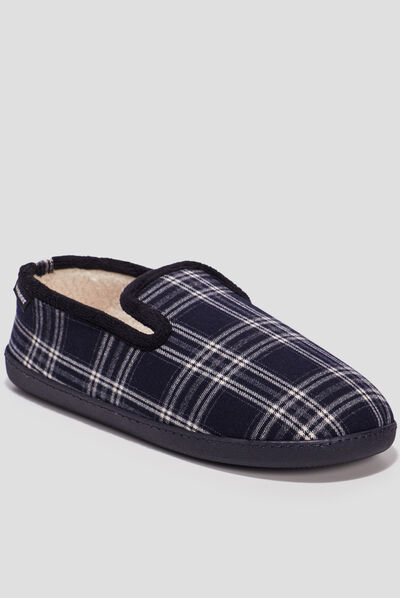 Chaussons charentaises Isotoner bleu homme