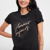 T-shirt ajusté à strass Mosquitos noir femme