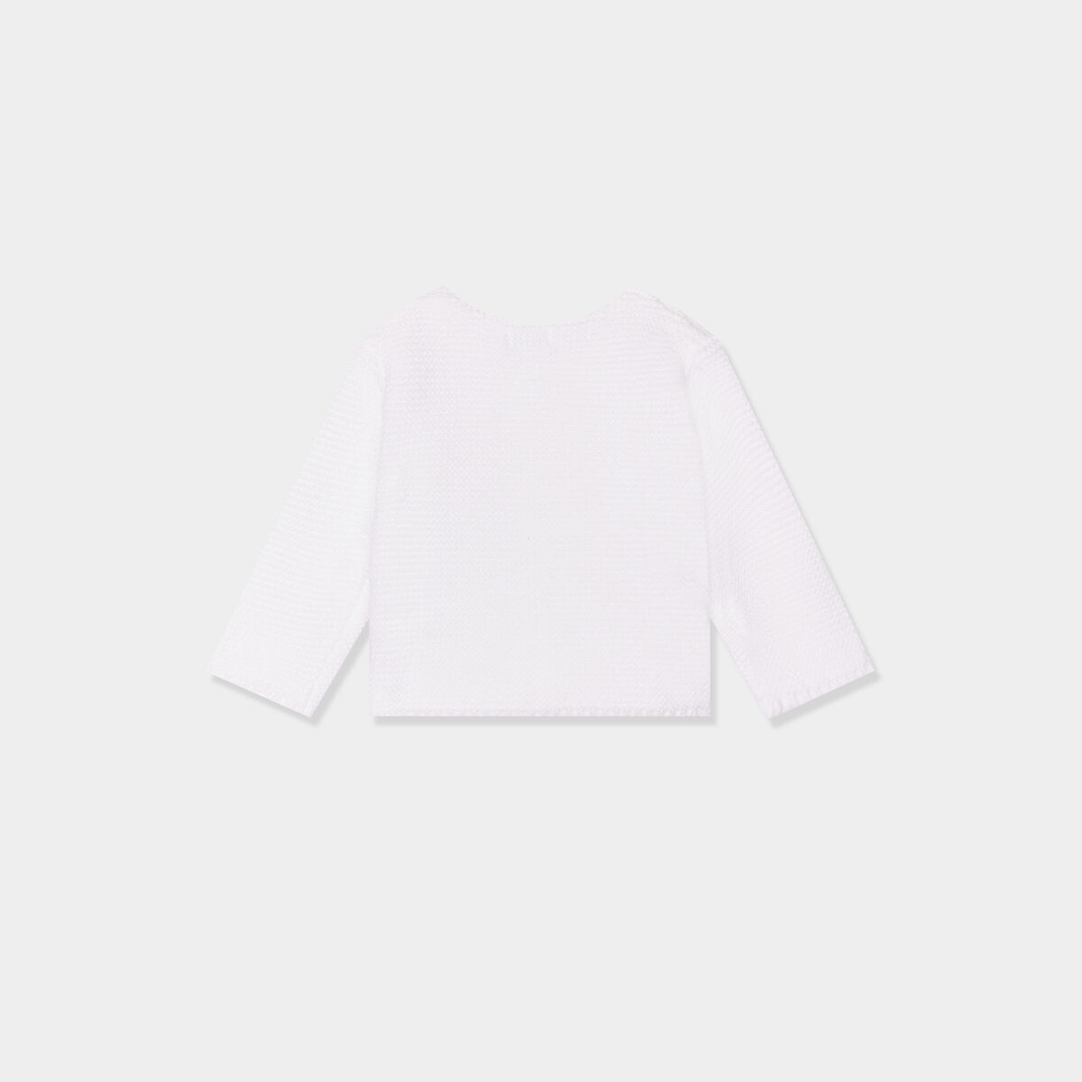 Gilet boutonné manches longues blanc bébé garçon