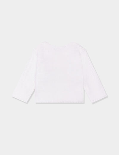 Gilet boutonné manches longues blanc bébé garçon
